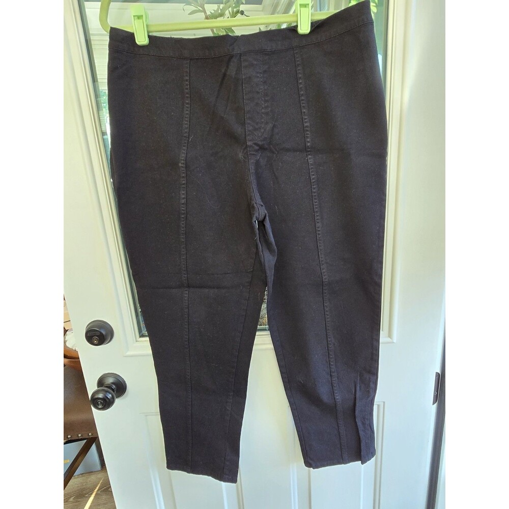 NWOT Isaac Mizrahi Live! 24/7 Stretch Icon Straight Leg Crop Pants Black 18